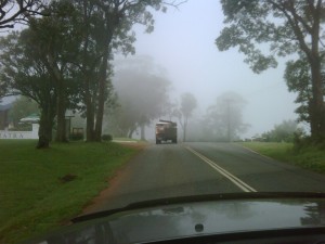 On the way to the job.. so much mist